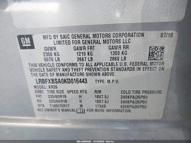 Buick Envision Fwd Preferred 2019 LRBFXBSA0KD016443 Image 9