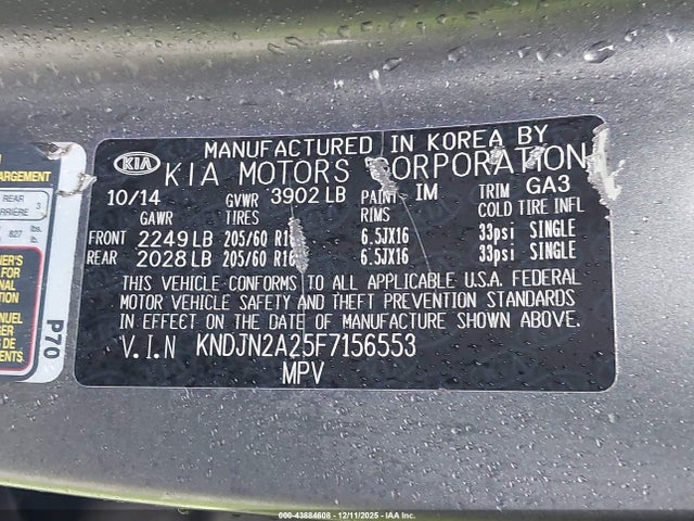 2015 KIA SOUL KNDJN2A25F7156553 Photo 8