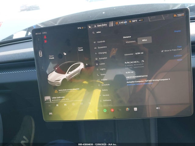 Aukcja sprzedaży 2024 Tesla Model 3 Long Range Dual Motor All-wheel Drive, vin: 5YJ3E1EB5RF841731, numer aukcji: 43884638