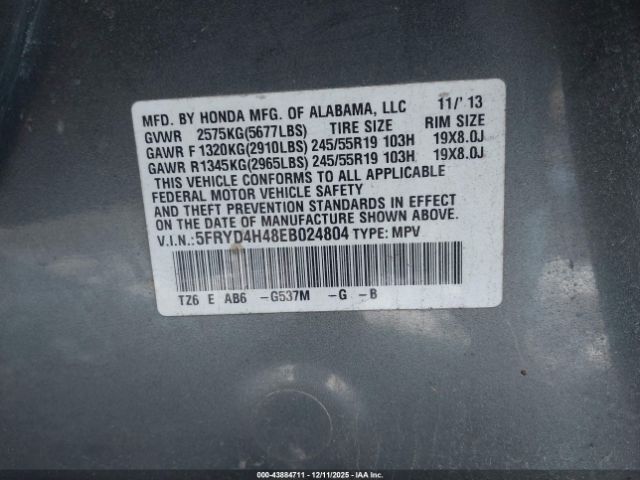 2014 ACURA MDX 5FRYD4H48EB024804 Photo 8