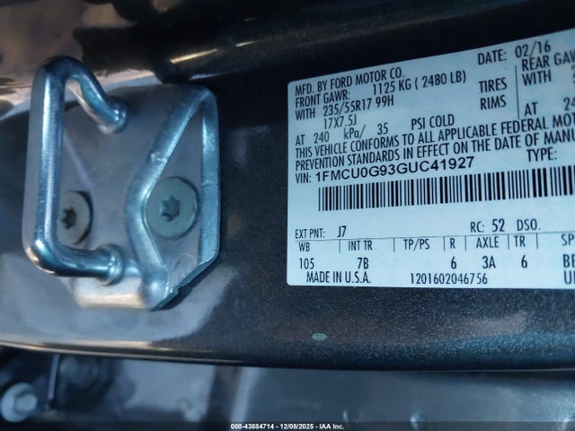 2016 FORD ESCAPE 1FMCU0G93GUC41927 Photo 8
