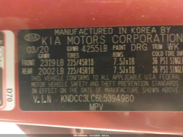 2020 KIA NIRO KNDCC3LC6L5394980 Photo 8