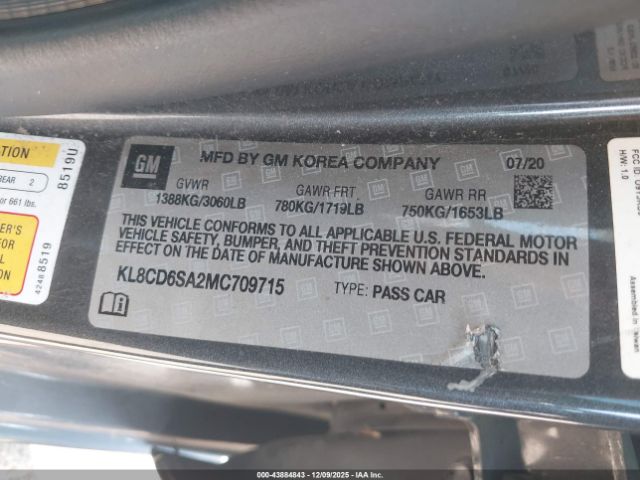 2021 CHEVROLET SPARK KL8CD6SA2MC709715 Photo 8