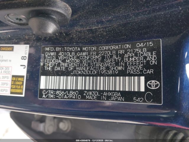 2015 TOYOTA PRIUS JTDKN3DU0F1953819 Photo 8