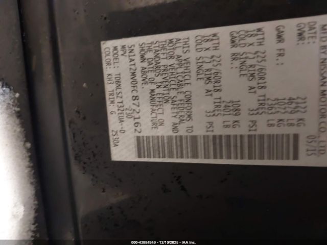 2015 NISSAN ROGUE 5N1AT2MV0FC872162 Photo 8