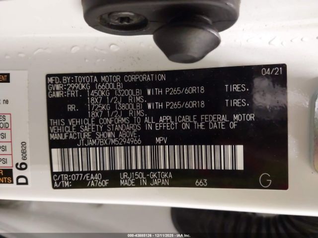 2021 LEXUS GX 460 JTJAM7BX7M5294966 Photo 8