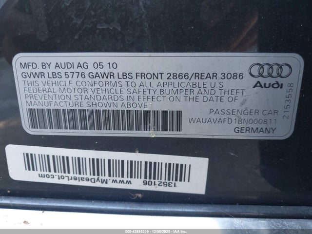 2011 AUDI A8 WAUAVAFD1BN000811 Photo 8