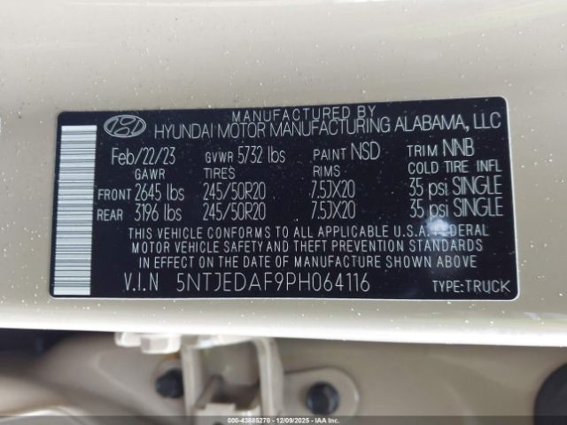 2023 HYUNDAI SANTA CRUZ 5NTJEDAF9PH064116 Photo 8