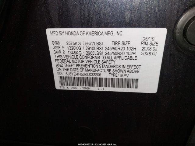 2019 ACURA MDX 5J8YD4H50KL032206 Photo 8
