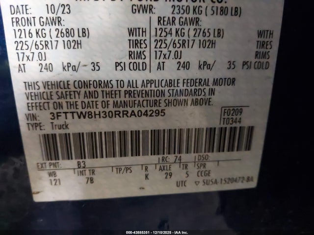 Ford Maverick Xlt 2024 3FTTW8H30RRA04295 Image 9