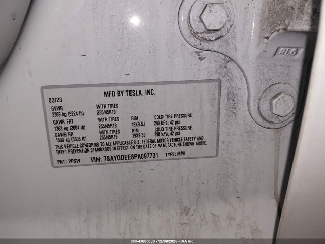 2023 TESLA MODEL Y 7SAYGDEE8PA097731 Photo 8