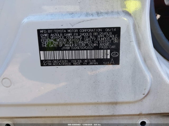 Lexus IS 250 2014 JTHBF1D26E5042657 Image 9