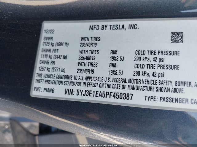 2023 TESLA MODEL 3 5YJ3E1EA5PF450387 Photo 8