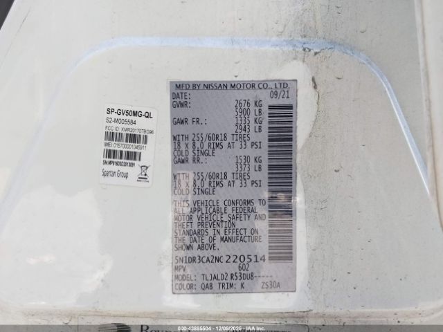 2022 NISSAN PATHFINDER 5N1DR3CA2NC220514 Photo 8