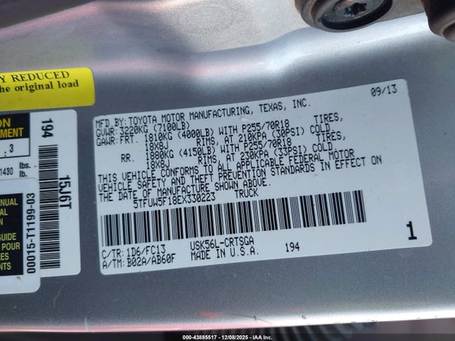 2014 TOYOTA TUNDRA 5TFUW5F18EX330223 Photo 8