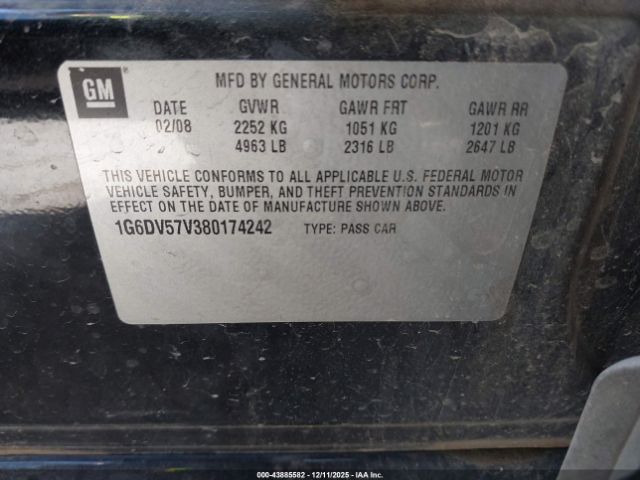 2008 CADILLAC CTS 1G6DV57V380174242 Photo 8