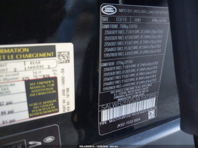 SALWR2RV5JA197956 Land Rover Range Rover Sport Hse