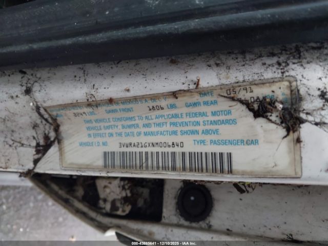 1992 VOLKSWAGEN JETTA 3VWRA21GXNM006840 Photo 8