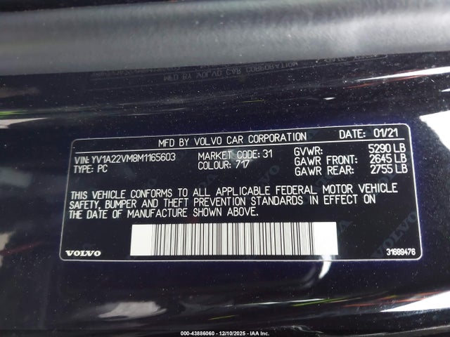 YV1A22VM8M1165603 Volvo V90 T6 R-design