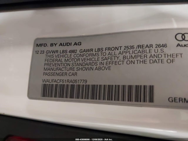 2024 AUDI A5 SPORTBACK WAUFACF51RA051779 Photo 8