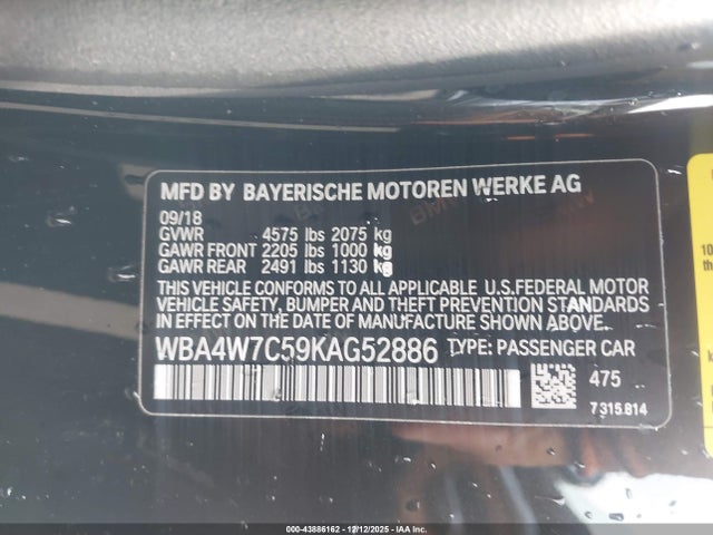 2019 BMW 440I WBA4W7C59KAG52886 Photo 8