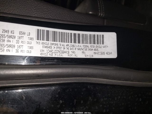 2019 DODGE DURANGO 1C4RDJDG7KC664418 Photo 8