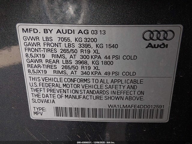 2013 AUDI Q7 WA1LMAFE4DD012591 Photo 8