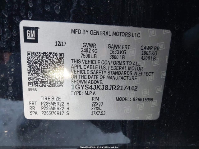 2018 CADILLAC ESCALADE ESV 1GYS4JKJ8JR217442 Photo 8