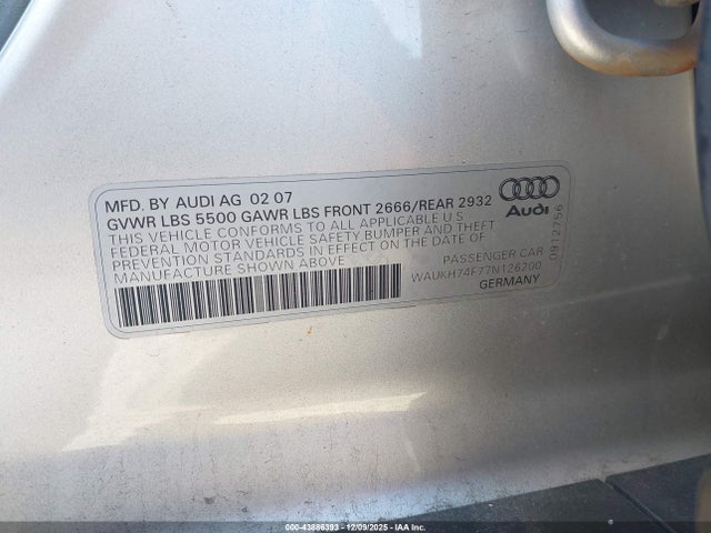 2007 AUDI A6 WAUKH74F77N126200 Photo 8