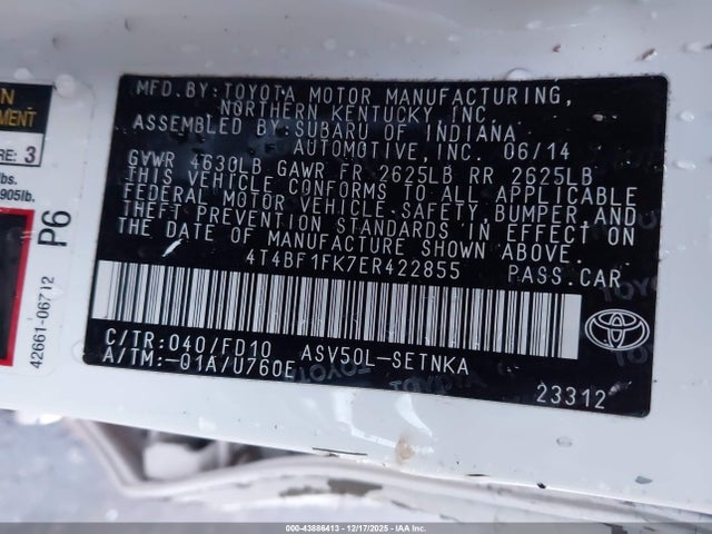 Toyota CAMRY LE 2014 4T4BF1FK7ER422855 Image 9