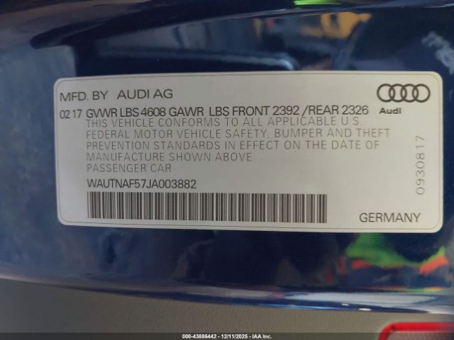 2018 AUDI A5 WAUTNAF57JA003882 Photo 8