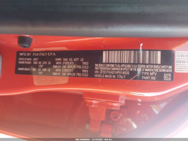 2017 FIAT 500X ZFBCFXAB1HP614839 Photo 8
