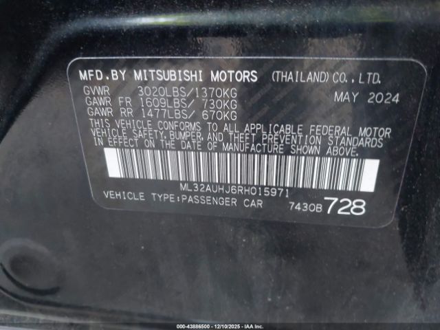 2024 MITSUBISHI MIRAGE ML32AUHJ6RH015971 Photo 8