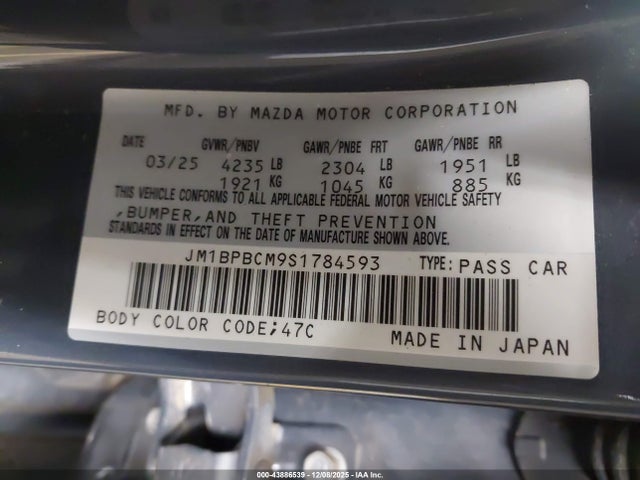 Mazda Mazda3 2.5 S Carbon Edition 2025 JM1BPBCM9S1784593 Image 9