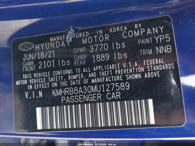 2021 HYUNDAI VENUE KMHRB8A30MU127589 Photo 8