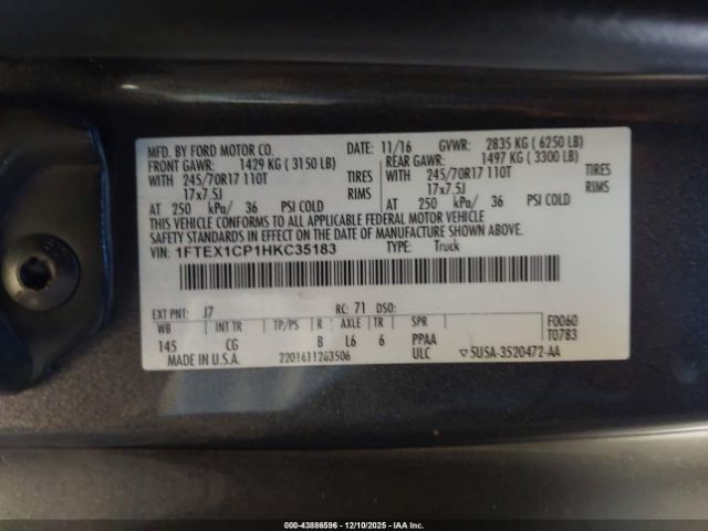 2017 FORD F-150 1FTEX1CP1HKC35183 Photo 8