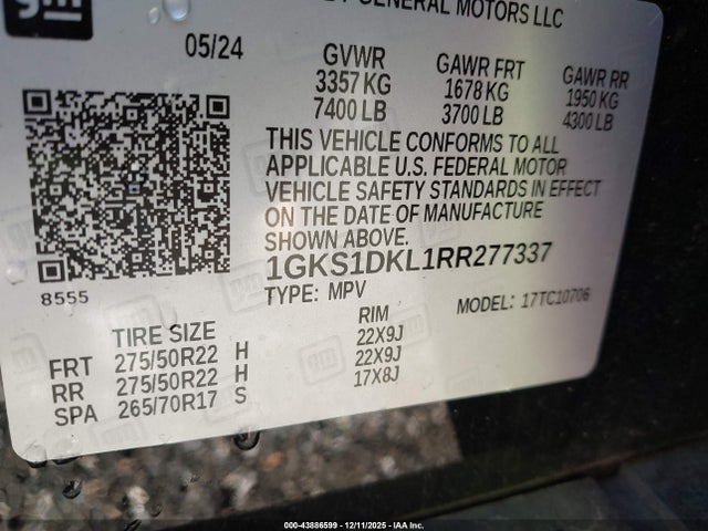 2024 GMC YUKON 1GKS1DKL1RR277337 Photo 8