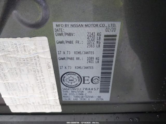 2020 NISSAN ROGUE 5N1AT2MV1LC784457 Photo 8