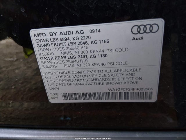 2015 AUDI Q3 WA1GFCFS4FR003666 Photo 8