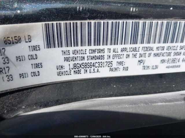 2004 JEEP GRAND CHEROKEE 1J8GX58S64C331725 Photo 8