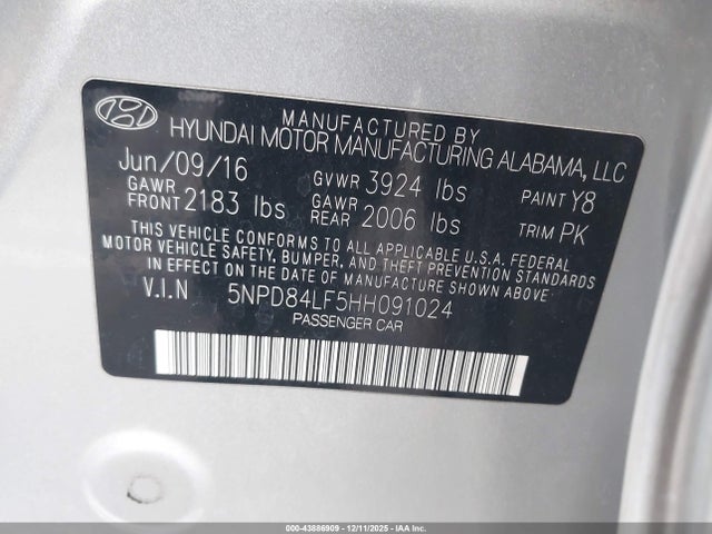 Hyundai Elantra 2017 5NPD84LF5HH091024 Image 9