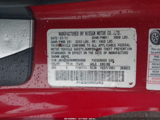 2011 NISSAN 370Z JN1AZ4EH6BM554898 Photo 8