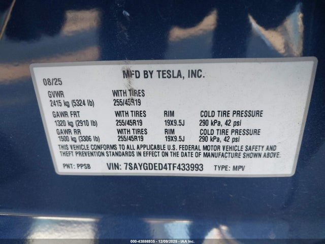 2026 TESLA MODEL Y 7SAYGDED4TF433993 Photo 8