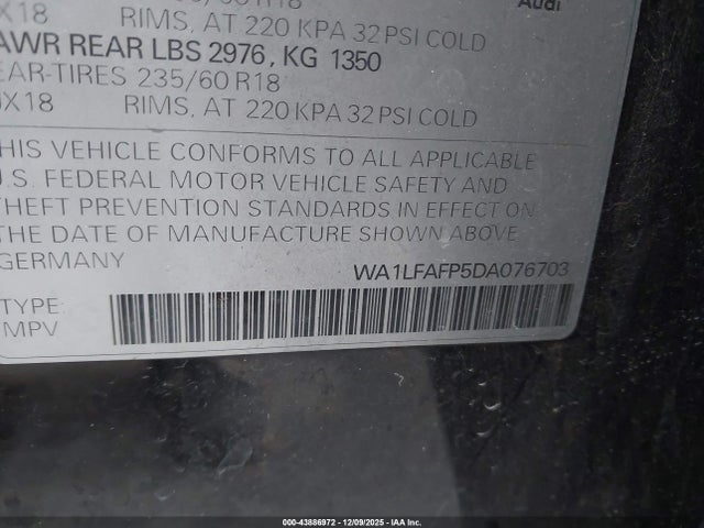 2013 AUDI Q5 WA1LFAFP5DA076703 Photo 8