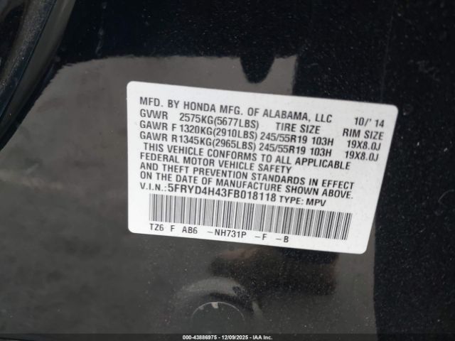 2015 ACURA MDX 5FRYD4H43FB018118 Photo 8