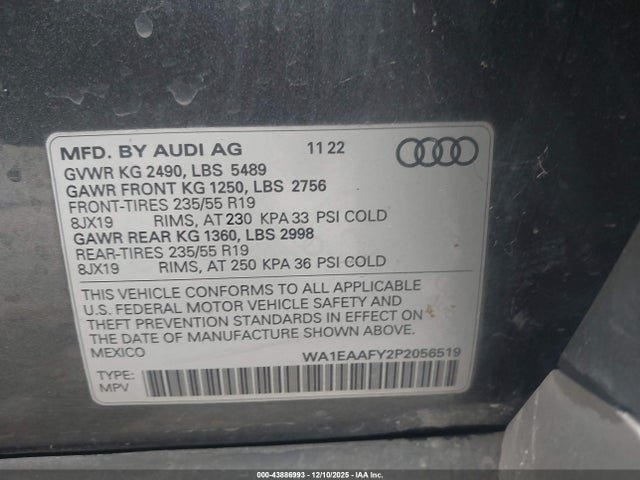 2023 AUDI Q5 WA1EAAFY2P2056519 Photo 8