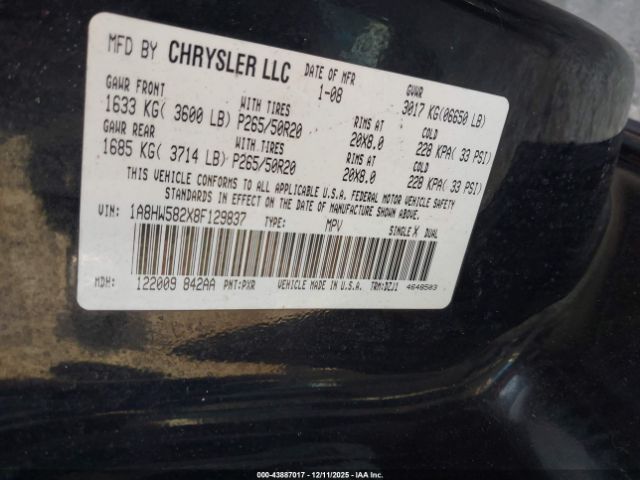 2008 CHRYSLER ASPEN 1A8HW582X8F129837 Photo 8
