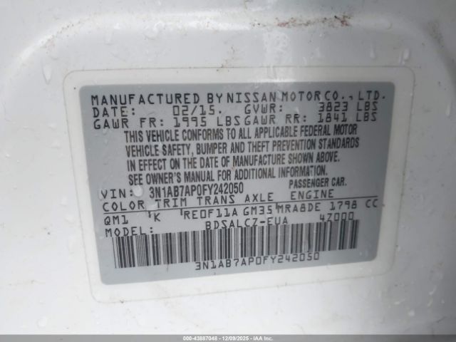 2015 NISSAN SENTRA 3N1AB7AP0FY242050 Photo 8