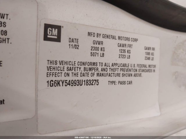 2003 CADILLAC SEVILLE 1G6KY54993U183275 Photo 8