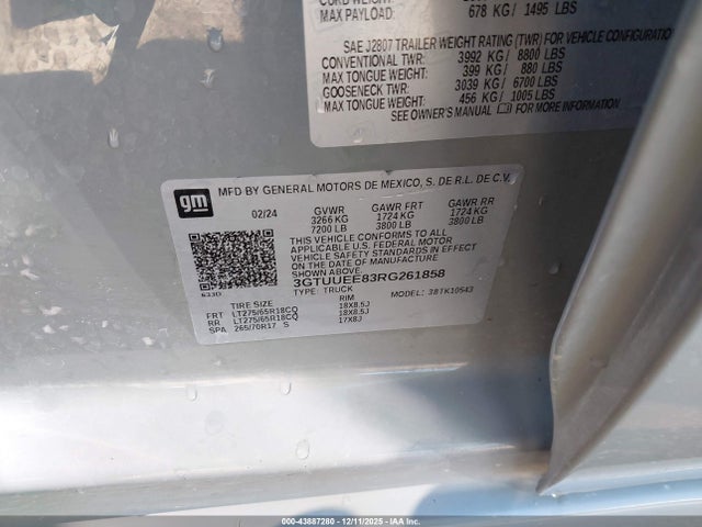 3GTUUEE83RG261858 GMC Sierra 1500 4wd Short Box At4